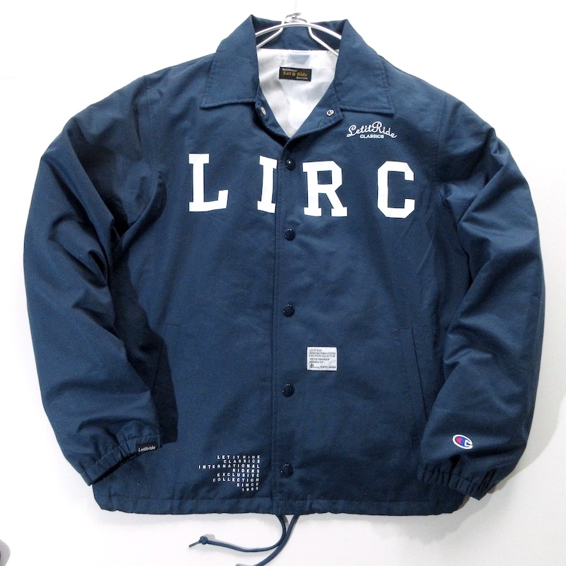 【Champion チャンピオン × Let it Ride レットイットライド】別注 LIRC ロゴ コーチジャケット ネイビー M!! _画像2