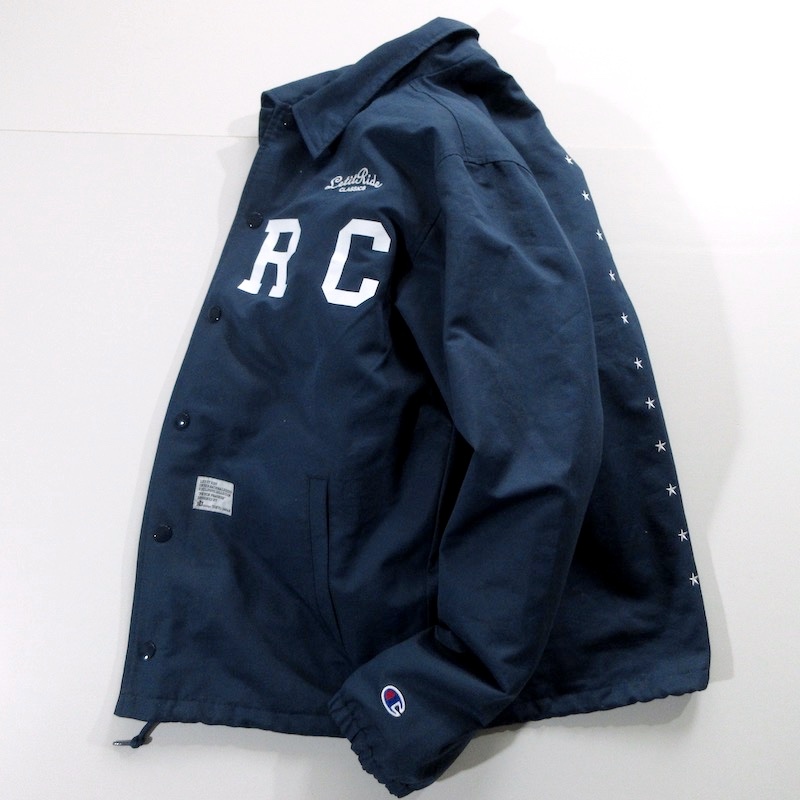 【Champion チャンピオン × Let it Ride レットイットライド】別注 LIRC ロゴ コーチジャケット ネイビー M!! _画像3