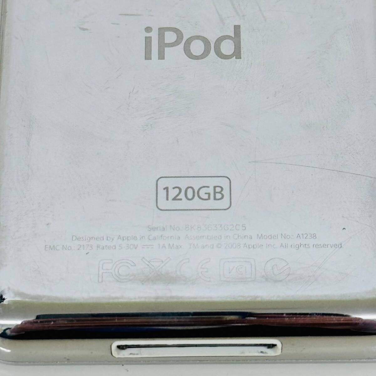 【IK-24275】 A1238 MB562J/A iPod classic 120GB Silver Apple アイポッド 4547597627686 ジャンク イヤフォン 音楽 小型家電 通電未確認_画像4