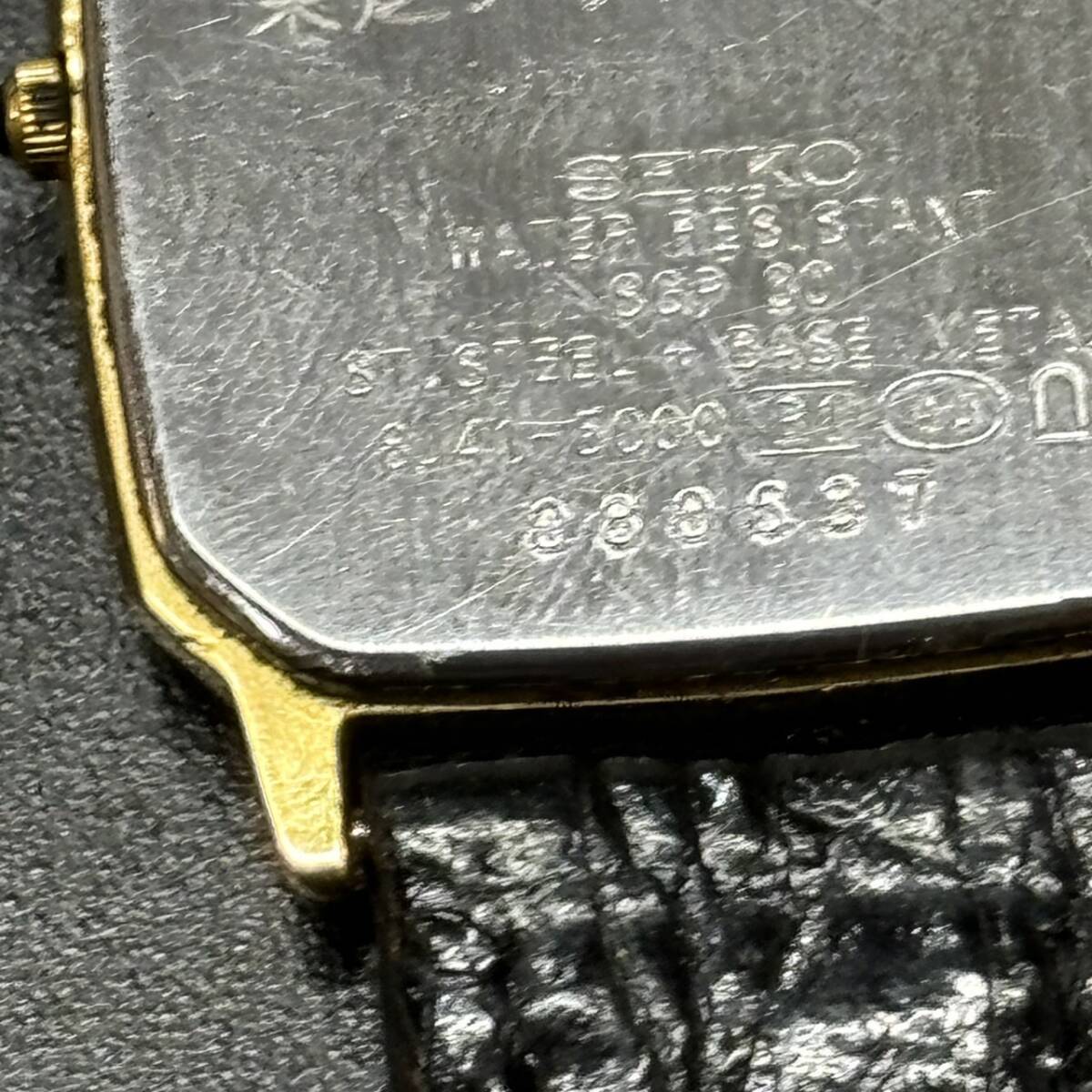 【MYT-3263】 セイコー ドルチェ 8J41-5000 アンティーク ゴールド文字盤 メンズ腕時計 QZ 不動 東芝テック株式会社 ブランド 状態写真参照_画像5