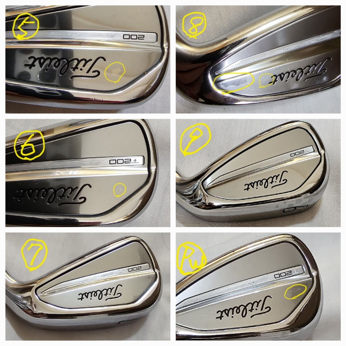 (中古)　Titleist (タイトリスト)　T200 アイアン【2023モデル】(5~PW)　6本セット　N.S.PRO 880 AMC　(S)_画像8