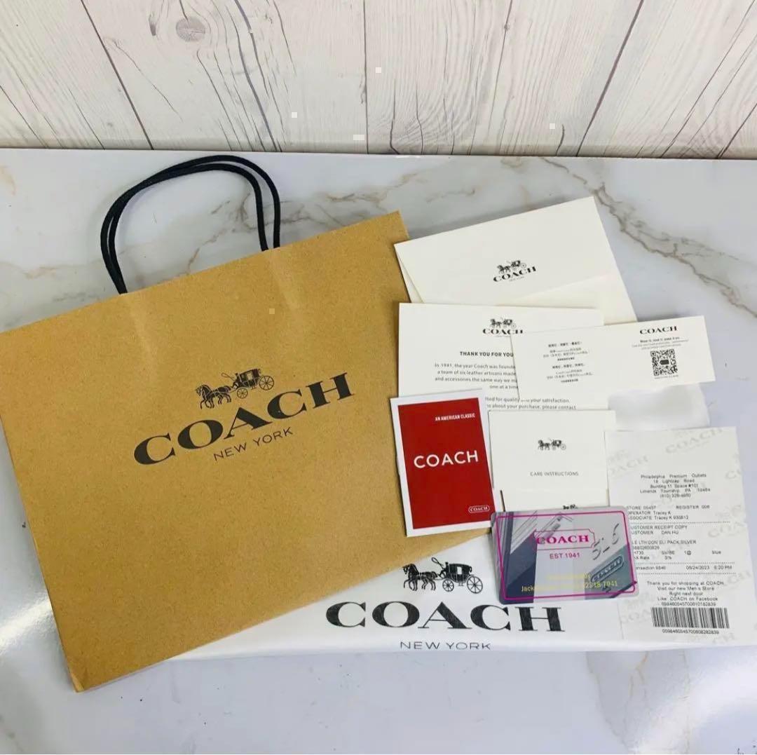 【新品】 COACH コーチ トートバッグ レザー ネイビー 紺 大容量 A4_画像10