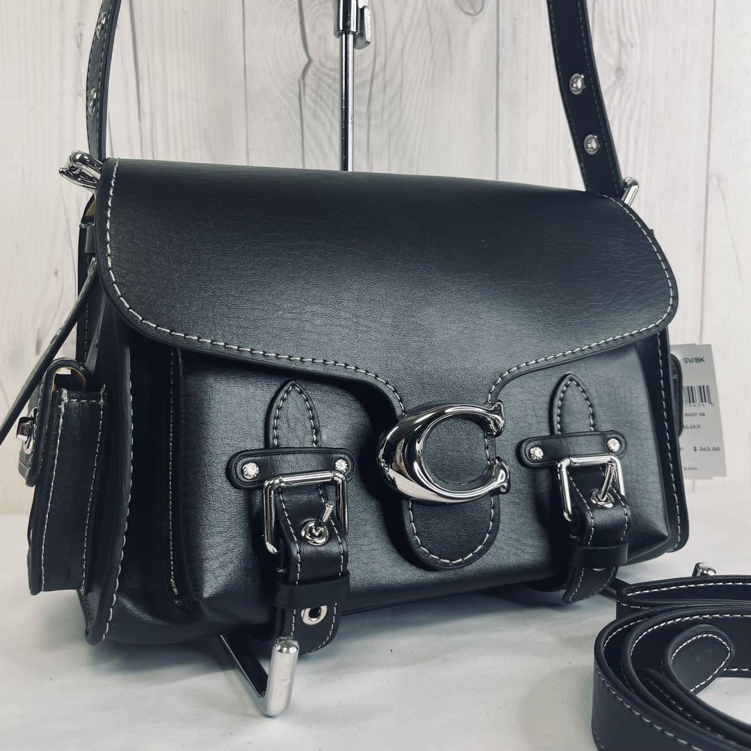 [ new goods ] COACH Coach cargo ta Be shoulder bag leather diagonal .. handbag black black 