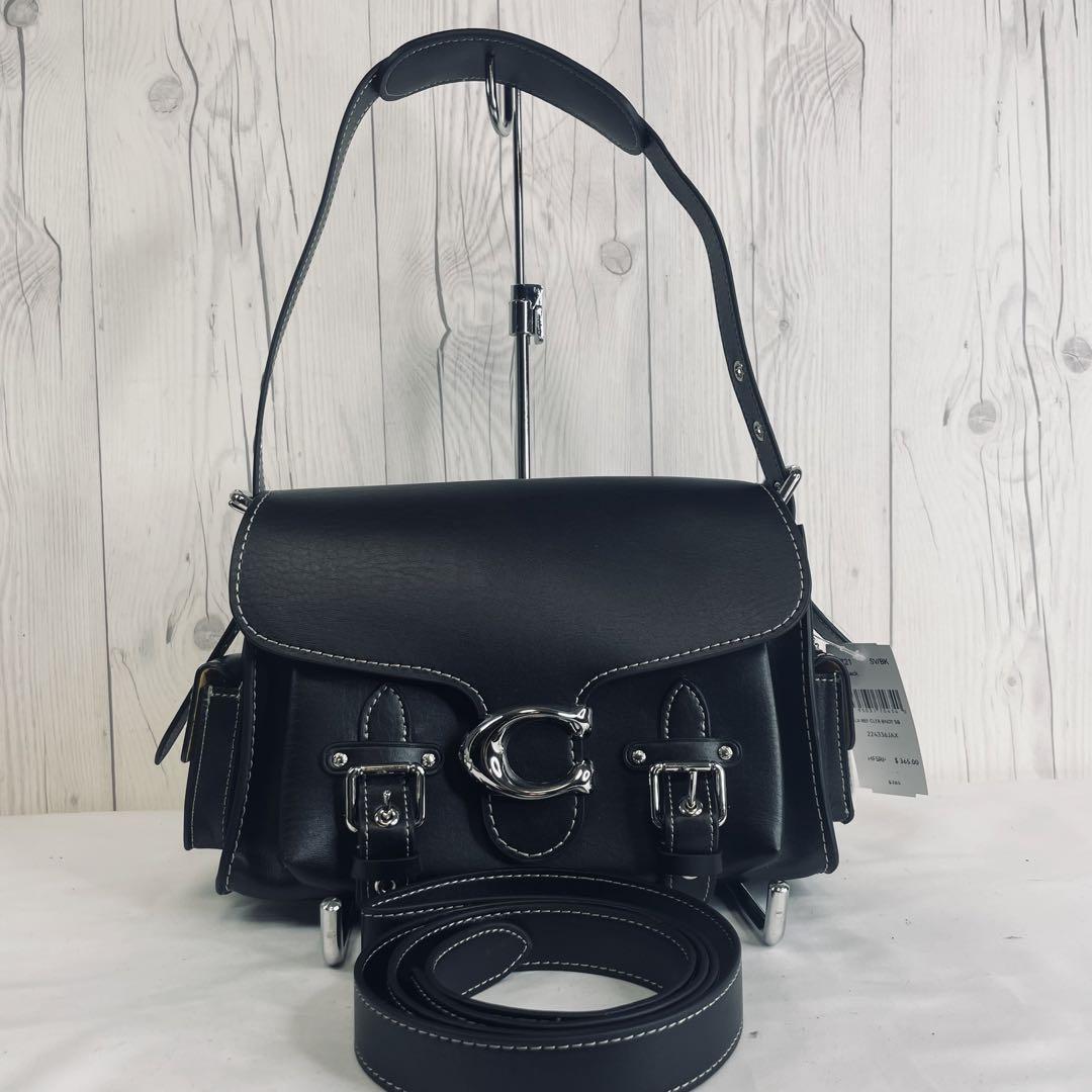 [ new goods ] COACH Coach cargo ta Be shoulder bag leather diagonal .. handbag black black 