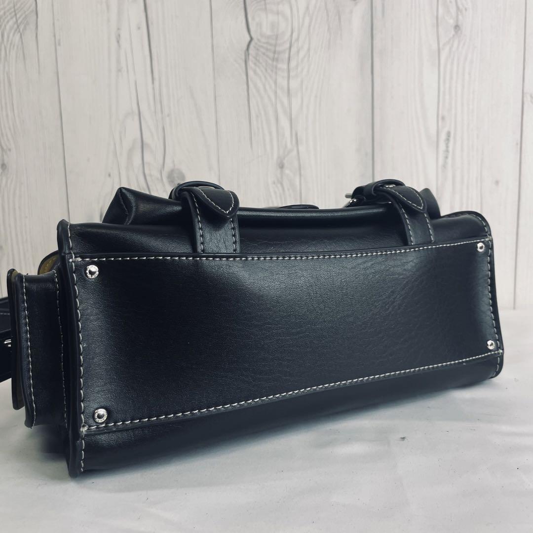 [ new goods ] COACH Coach cargo ta Be shoulder bag leather diagonal .. handbag black black 