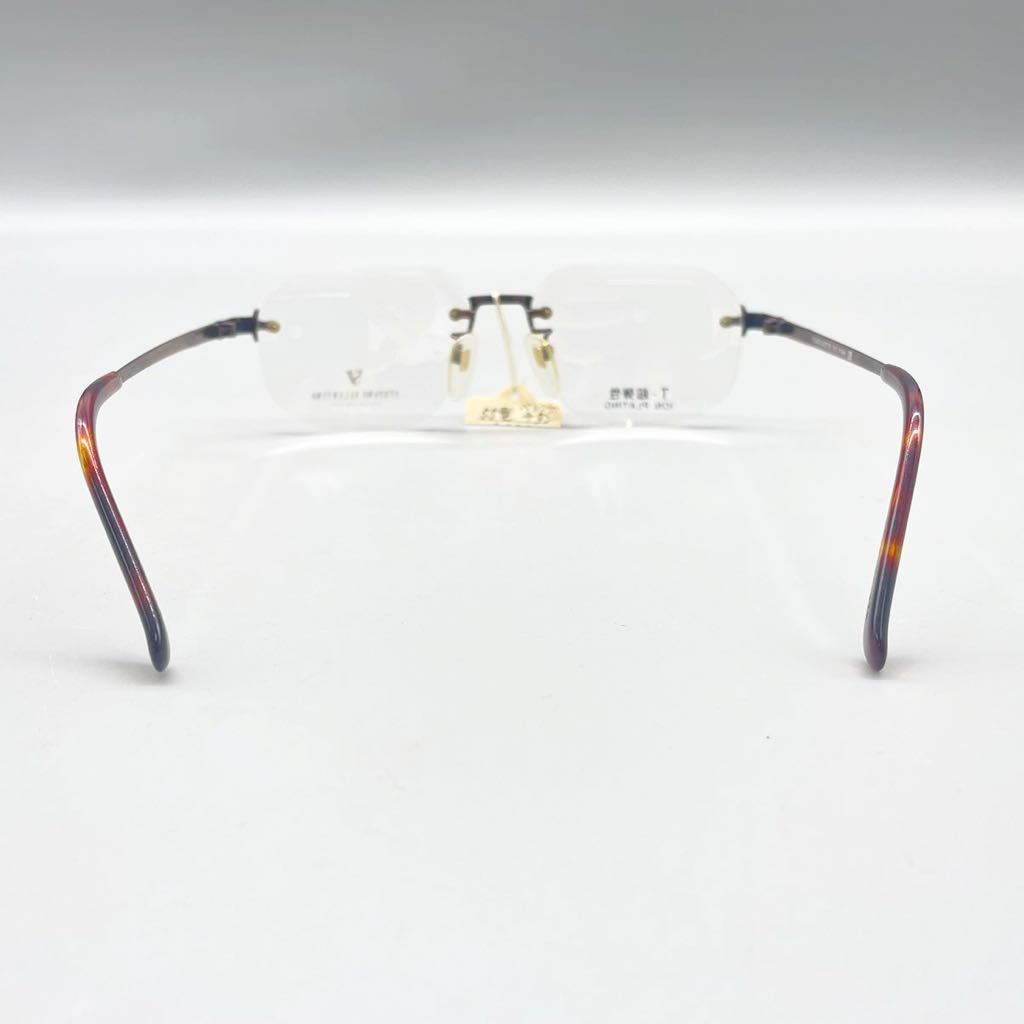 新品 未使用 STEFANO VALENTINO ステファノバレンチノ 眼鏡 メガネ フレーム リムレス ブラウン 日本製 チタン レンズ アイウェア 55□16_画像5