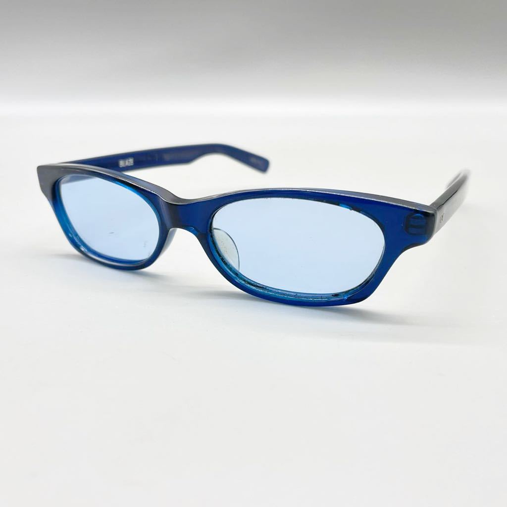 BLAZE ブレイズ 023-5 メガネ 眼鏡 フレーム セルフレーム スクエア型 ブルー 青 レンズ カラー サングラス アイウェア 49□12-140 お洒落_画像1