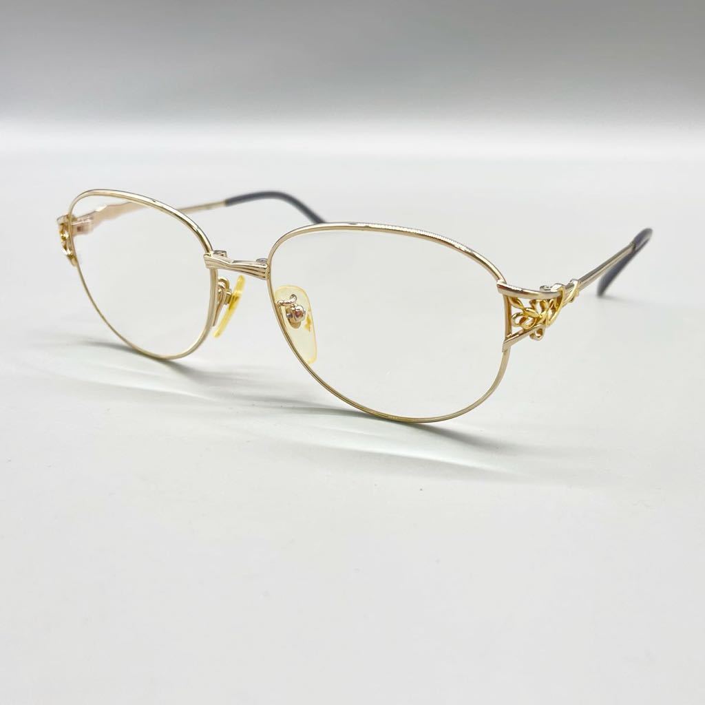 アイアイ 5100 メガネ 眼鏡 フレーム フルリム ゴールド パープル 金属 ボストン型 日本製 レンズ 度入り アイウェア 48□15-125 オシャレ_画像1