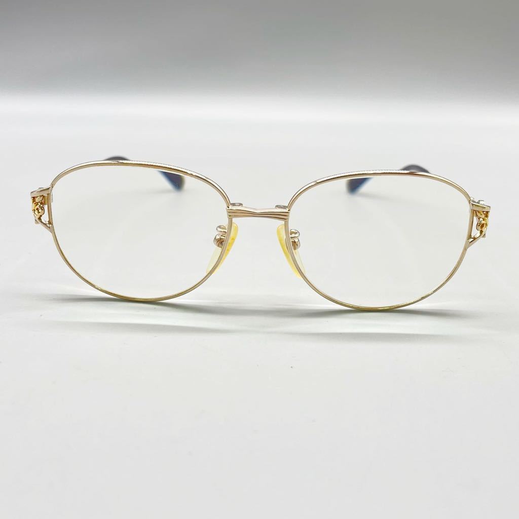 アイアイ 5100 メガネ 眼鏡 フレーム フルリム ゴールド パープル 金属 ボストン型 日本製 レンズ 度入り アイウェア 48□15-125 オシャレ_画像2