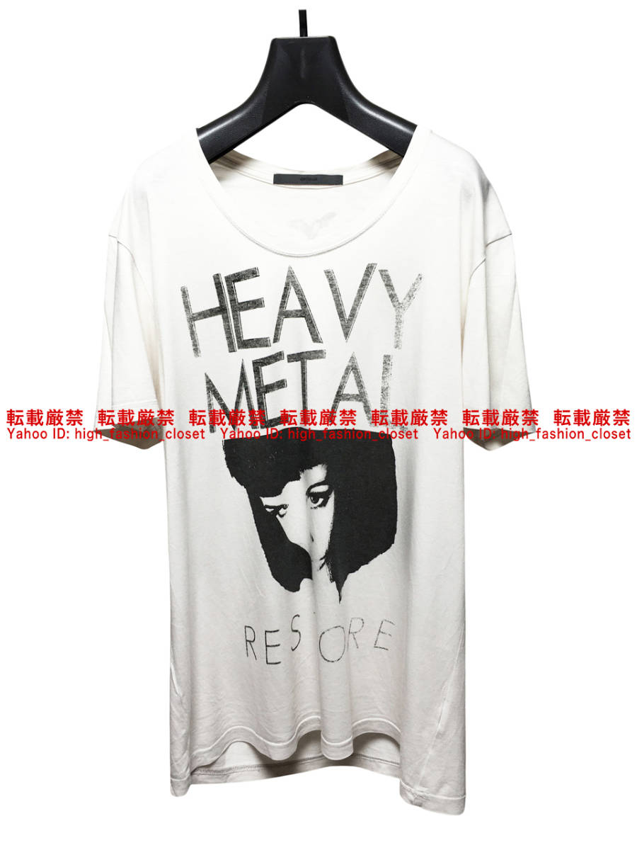 【送料無料】美品 清春着 Moonage Devilment HEAVY METAL print T-shirts A ムーンエイジデビルメントmad清春moon age devilment Tシャツの画像2