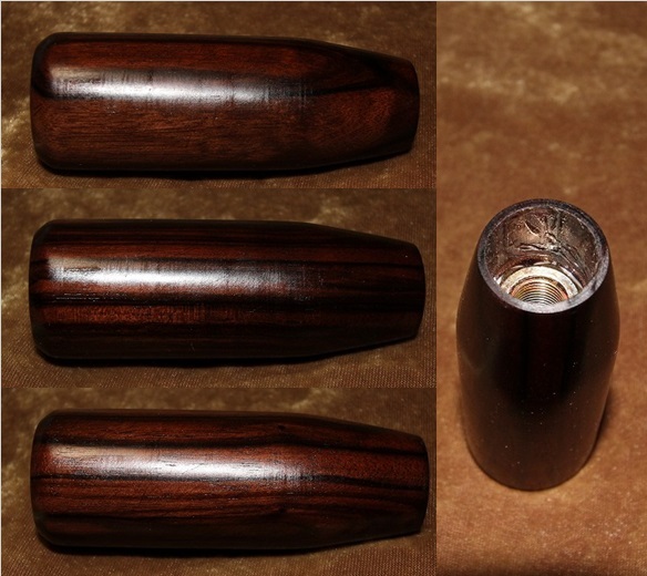木製シフトノブ(材質：縞黒檀）12ｘ1.25mm（RD-36.8D100.4L)_美しい天然の杢目をお楽しみ下さい