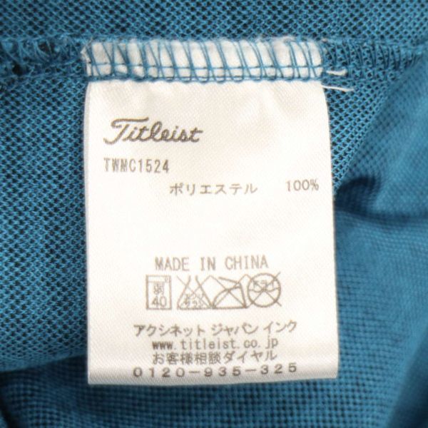 美品★ Titleist タイトリスト 通年 刺繍 ストレッチ 長袖 ボタンダウン ギンガムチェック ポロシャツ Sz.L　メンズ ゴルフ　C4T00972_2#C_画像7