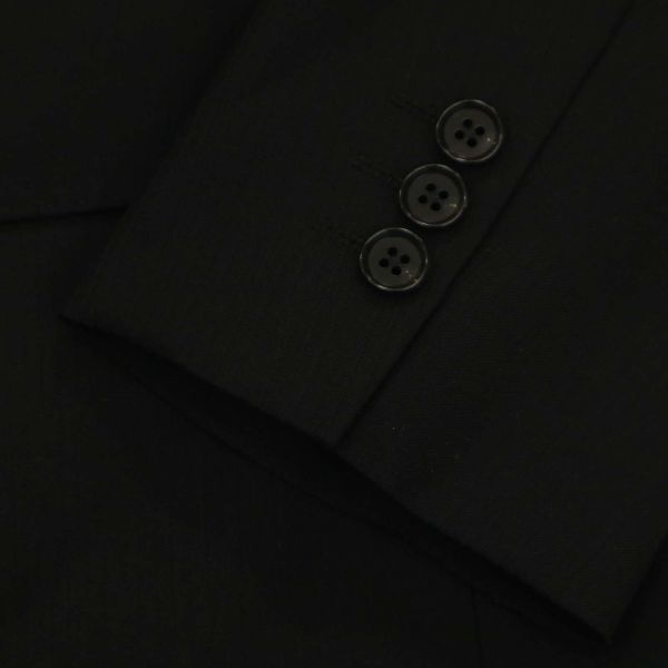 【新品 未使用】 LES MUES レミュー 通年 プレミアムストレッチ★ウール混 テーラード スーツ ジャケット Sz.AB4　メンズ 黒　C4T00993_2#O_画像3