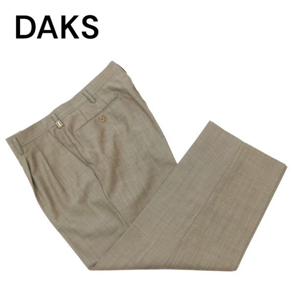 DAKS ダックス 通年 ウール モヘヤ混 2タック入り★ スラックス パンツ Sz.88　メンズ 日本製　C4B00731_2#R_画像1