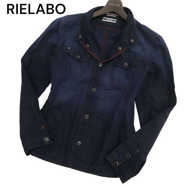 RIELABO リエラボ ニコルクラブ フォーメン 通年 USED加工★ 長袖 スタンドカラー デニム シャツ Sz.48　メンズ　C4T01375_2#C_画像1