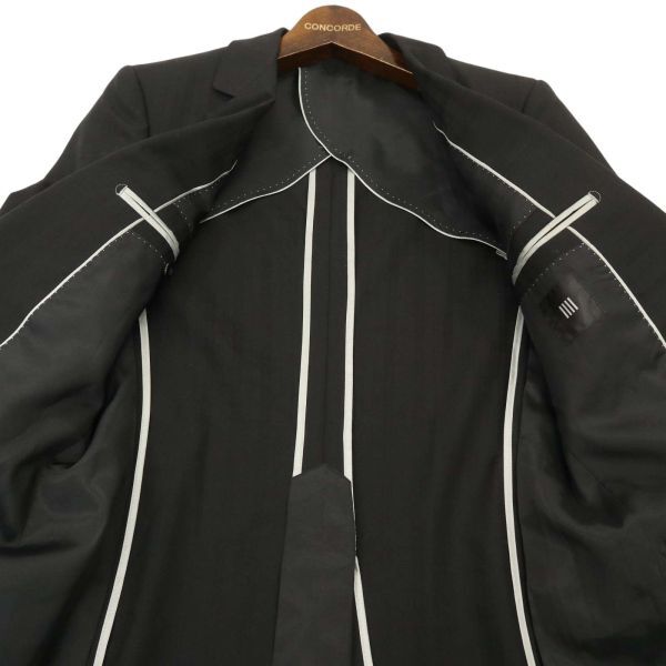 SUIT SELECT スーツセレクト 通年 背抜き シルク混★ ウール 2B テーラード ジャケット Sz.Y4　メンズ 黒　C4T01425_2#O_画像5