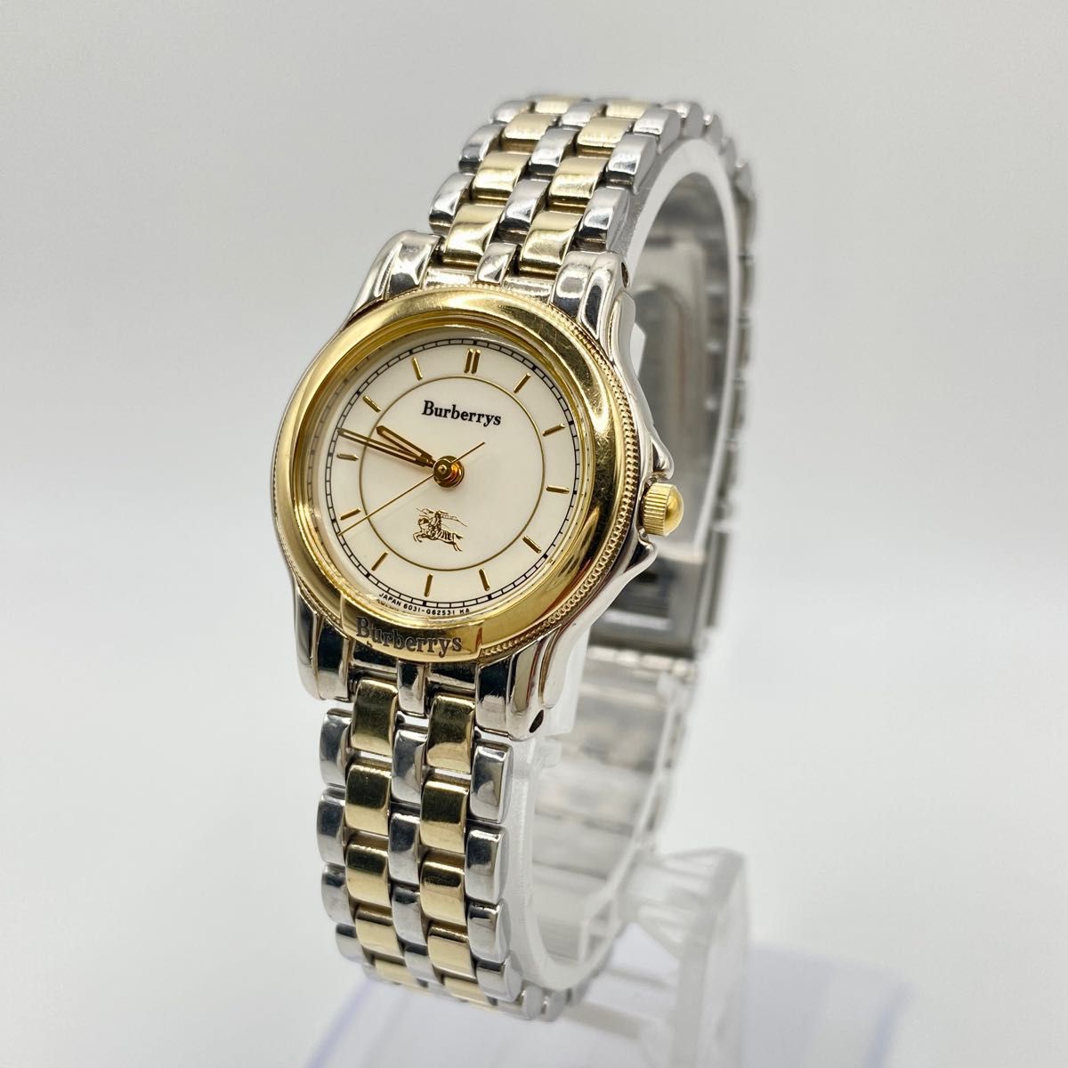 BURBERRY バーバリーコマ5付 6031-G13435 白文字盤腕時計