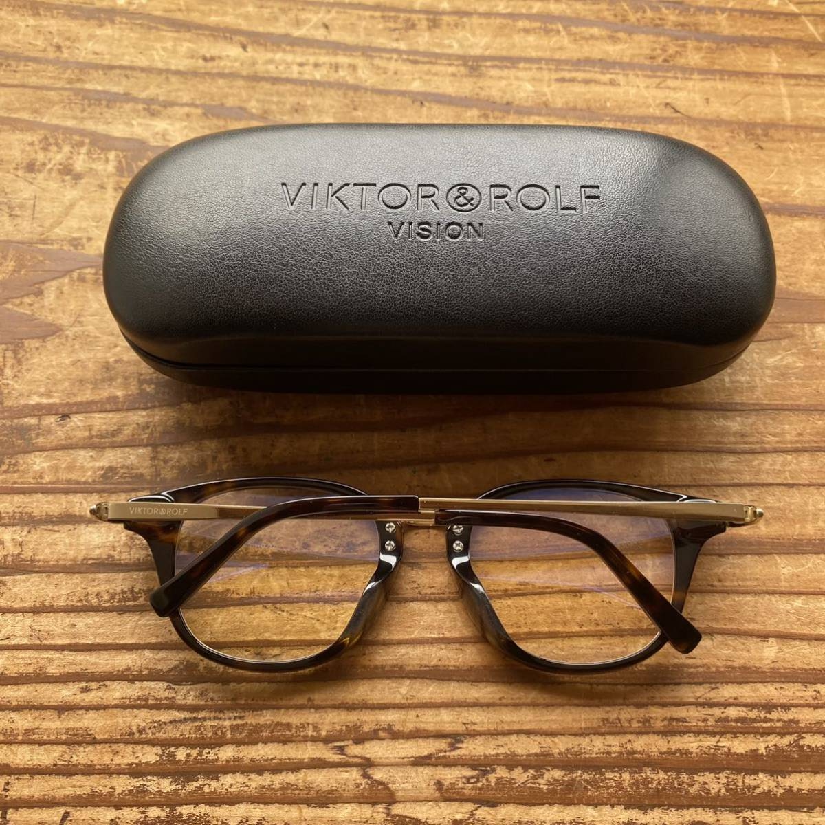 [VIKTOR&ROLF Victor & Rolf glasses sunglasses beautiful goods glasses original case glasses .. attaching tea color tortoise shell pattern Brown × Gold 70-0149-2]