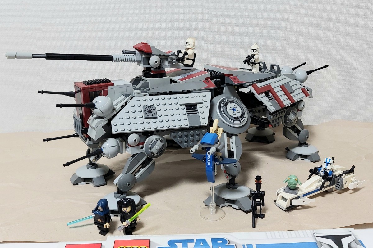 廃盤 LEGO (レゴ) スターウォーズ (7675) クローン AT-TE ウォーカー トルーパーミニフィグ スピーダー ルミナーラ バリスおまけセット_画像1