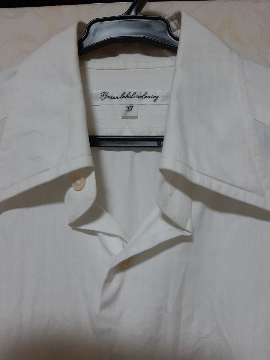 ユナイテッドアローズグリーンレーベルリラクシング 長袖シャツ ドレスシャツ ホワイト メンズファッション 白 薄ストライプ