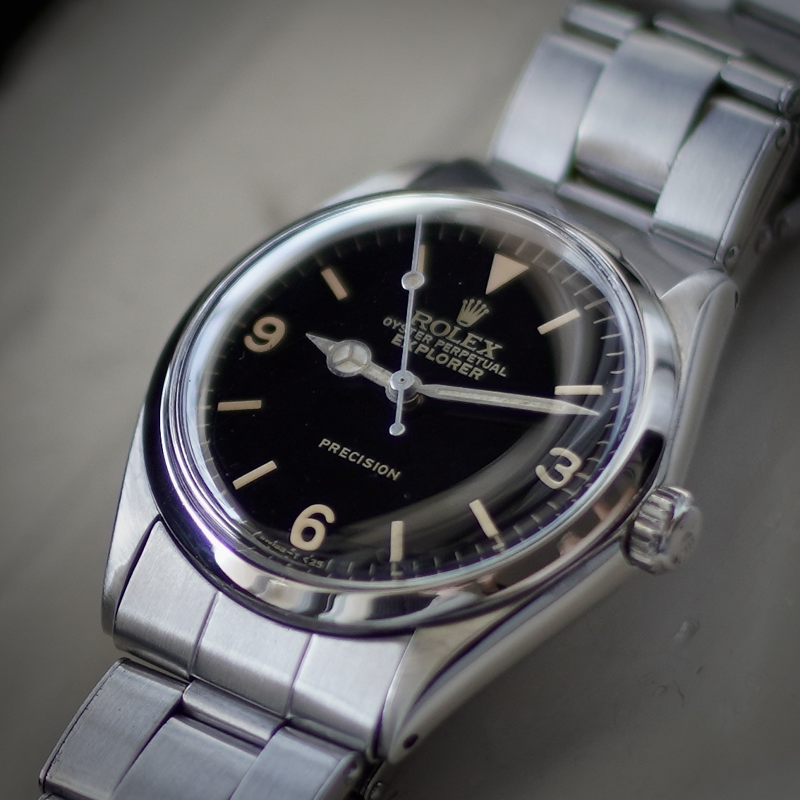 極上美品 Rolex 5500 Explorer ミラー リベット 防水性能 69年製 OH済 (ロレックス エクスプローラー 5500リダン) 新品仕上済_画像1