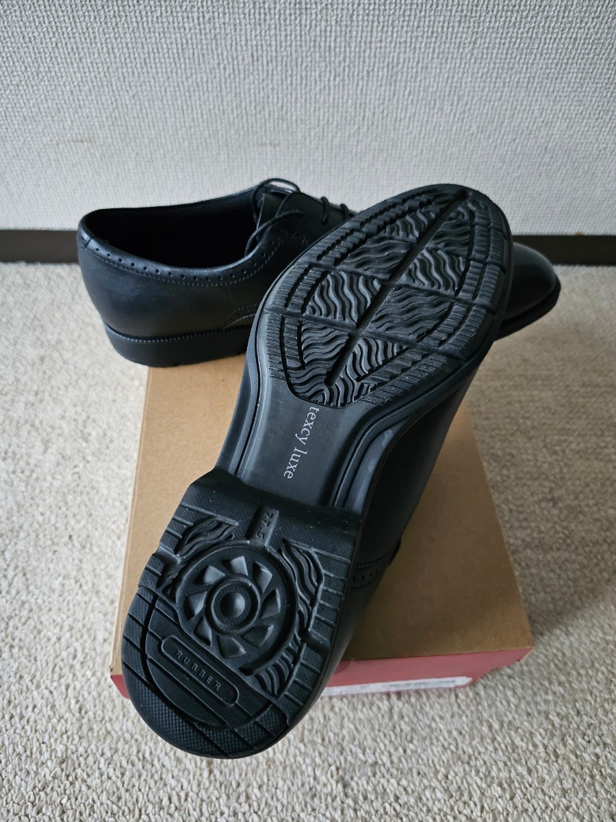 新品同様☆ASICS texcy luxe ビジネスシューズ 28cm ブラック 黒 革靴 レザーの画像2