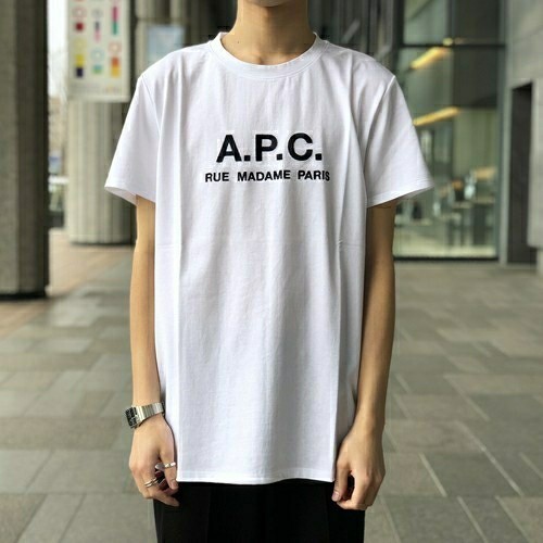 APC アーペーセー 刺繍ロゴ　A.P.C 半袖Tシャツ コットン アー ペーセーロゴプリント入り ホワイト ブランド 新品未使用 XSサイズ 男女兼用