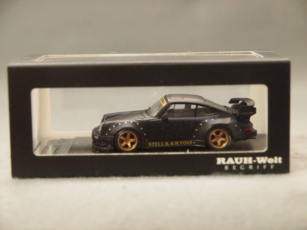 (限定888pcs) 1/64 RWB 930 STELLA ARTOIS マットブラック/ゴールドホイール TKカンパニー/modelcollect MC640003A-1_画像1