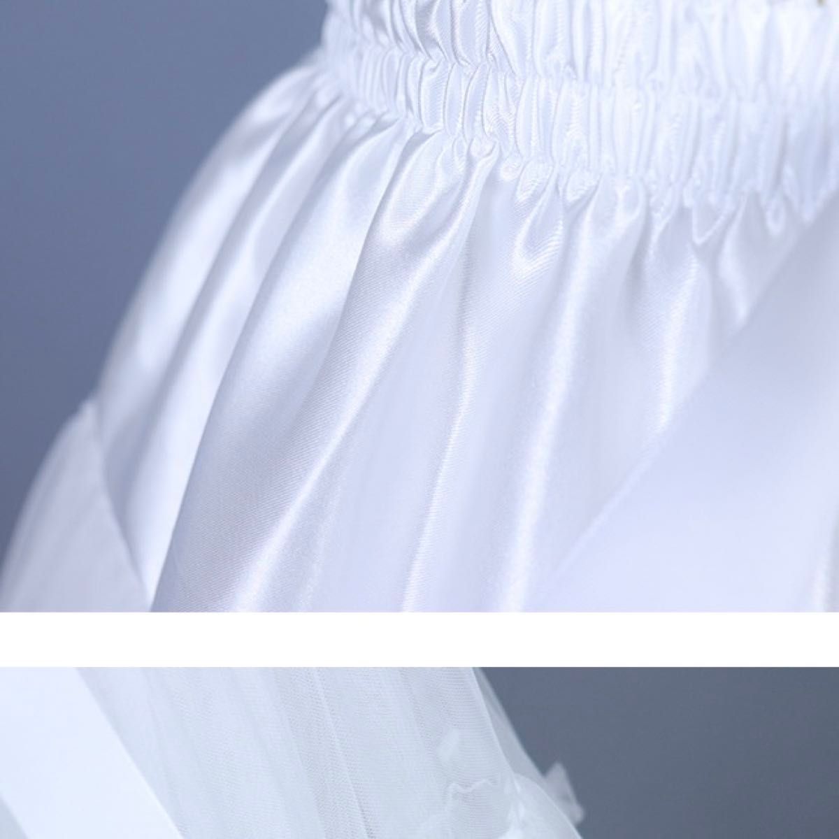 ボリューム パニエ 55cm ホワイト ロリータ コスプレ ドレス チュール 衣装 白 新品 未使用