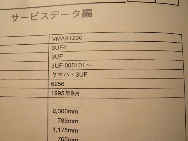 新品即決！VMAX1200/サービスマニュアル補足版/V-MAX/3UF4/3UF-005101～/マックス/整備書・パーツリスト・取扱説明書の補助に！_画像3