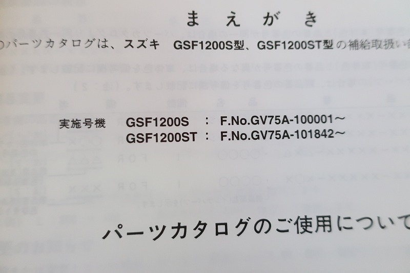 即決！GSF1200/2版/パーツリスト/GSF1200S/ST/GV75A/パーツカタログ/カスタム・レストア・メンテナンス/175_画像3