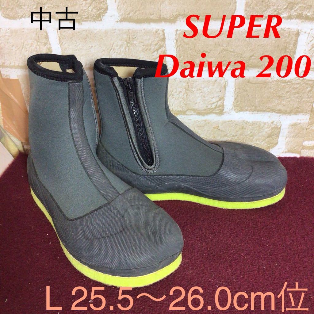 【売り切り!送料無料!】A-347 Daiwa SUPER 200!鮎 タビ シューズ!L 25.5〜26.0cm位!カーキ!川!海!釣り!釣りシューズ!中古!_画像1