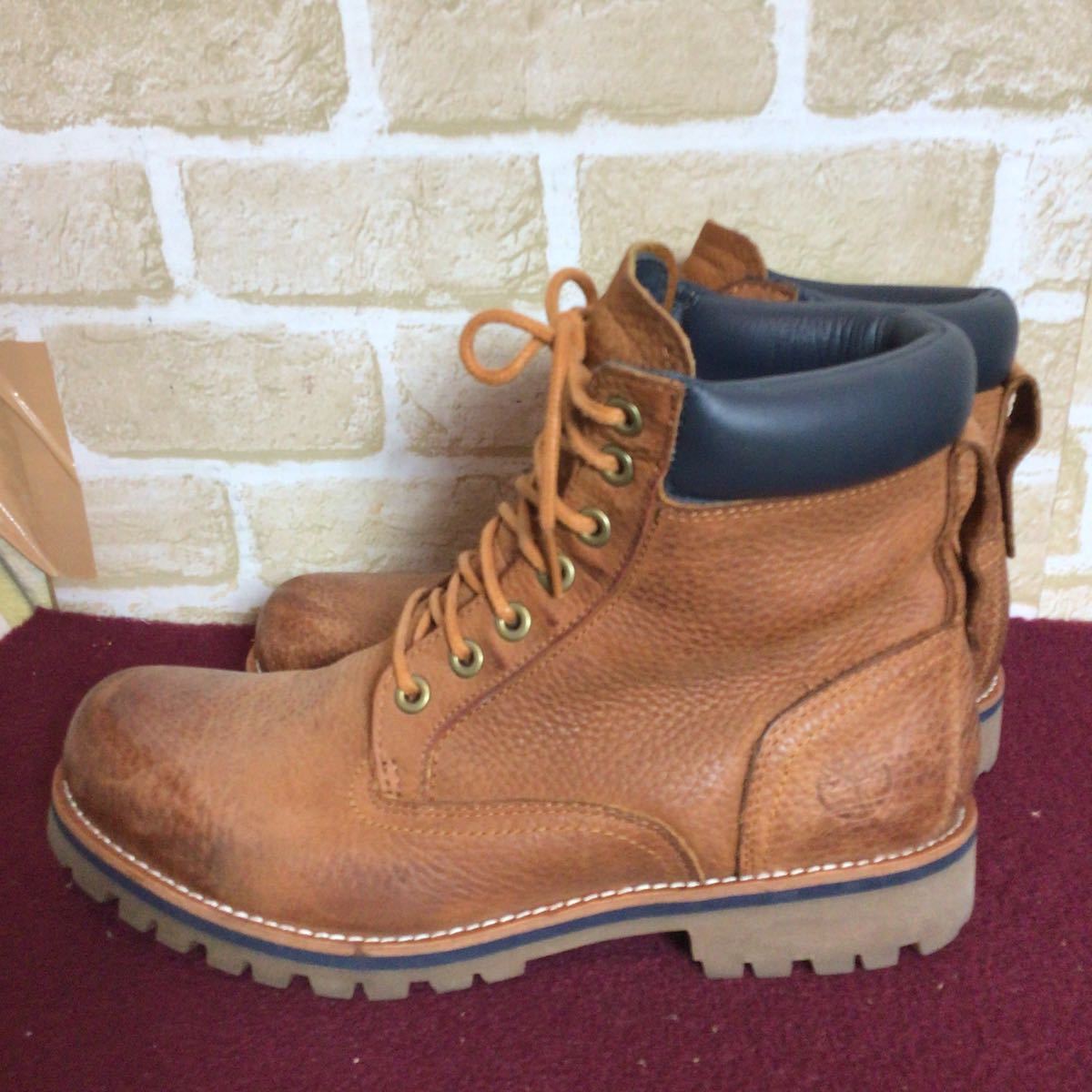 【売り切り!送料無料!】A-350 Timberland!ブーツ!26.5cm!キャメル!ライトブラウン!おしゃれ!レザー！かっこいい!中古!_画像4