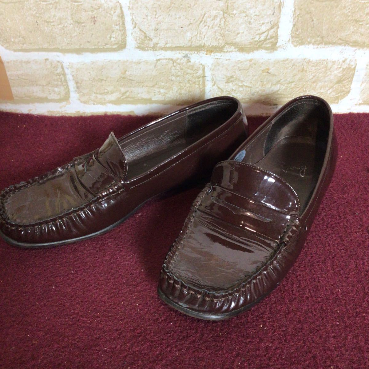 [ распродажа! бесплатная доставка!]A-350 ing! эмаль Loafer!24.0cm! Brown! чай цвет! модный ko-te! студент! форма ko-te! б/у!