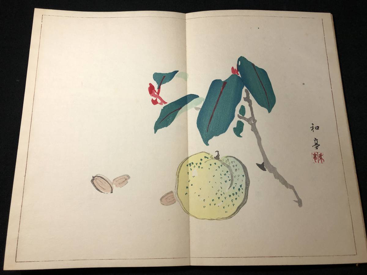 2678彩色木版画 花鳥画 金魚ほか 絵入 絵本 ■丹青一斑■ 山水 風景 風俗 滝和亭 木版画 木版 版画 和本浮世絵ukiyoe古書古文書骨董古美術_画像5