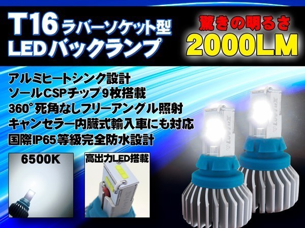 空前絶後 T16 T20 バックランプ 実測数値2000LM超え 史上最強モデル登場 CX5ハイエース アクア プリウス VOXYアルファードヴェルファイア他_画像1