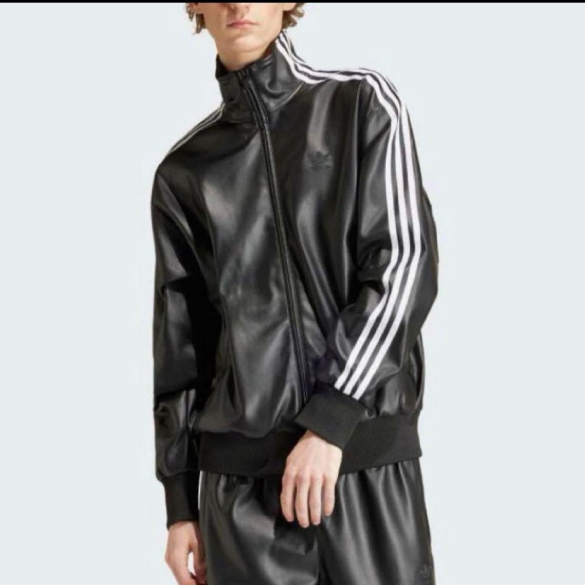 新品　adidas originals フェイクレザー　トラックジャケット　レザージャケット　2XL アディダス