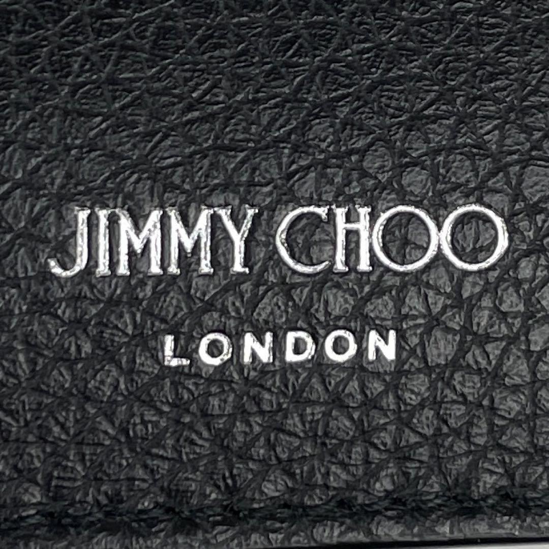 極美品■JIMMY CHOO ジミーチュウ スタースタッズ 折り財布 レザー ブラック 黒 付属品完備 レインボー 二つ折り コンパクトウォレット_画像3