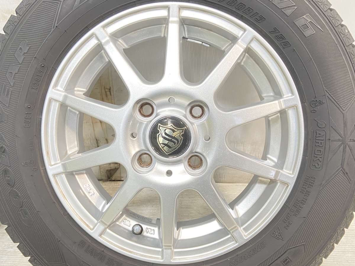 中古タイヤ スタッドレスタイヤ ホイールセット 4本セット 145/80R13 　 S 13x4.0 43 100-4穴 グッドイヤー アイスナビ 6_画像4