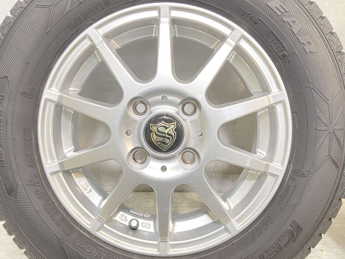 中古タイヤ スタッドレスタイヤ ホイールセット 4本セット 145/80R13 　 S 13x4.0 43 100-4穴 グッドイヤー アイスナビ 6_画像5