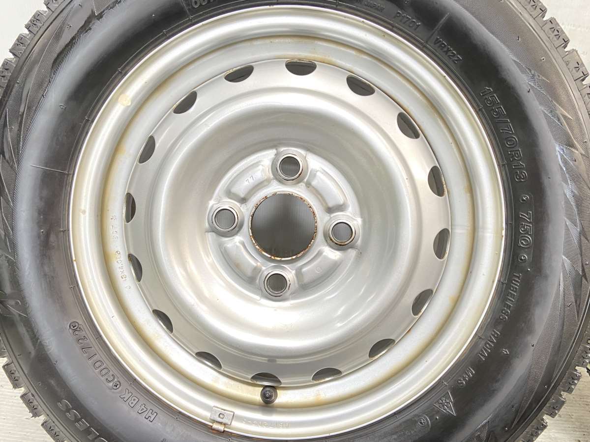 中古タイヤ スタッドレスタイヤ ホイールセット 4本セット 155/70R13 　 13x4.0 100-4穴 ブリヂストン ブリザック VRX2_画像5