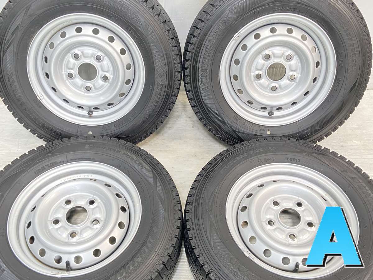 中古タイヤ スタッドレスタイヤ ホイールセット 4本セット 165R13 8PR ダイハツ純正 13x5.0 114.3-5穴 DUNLOP ウィンターマックス SV01_画像1