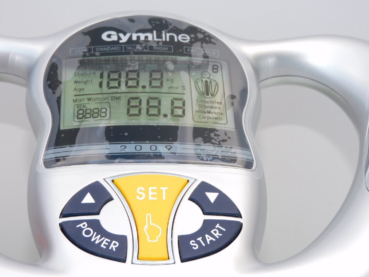 【新品/送料無料】GymLine デジタル体脂肪計 Y-2009 単4電池 見やすいデジタル表示 9人分お個人設定 小型 軽量タイプ 未使用_画像3
