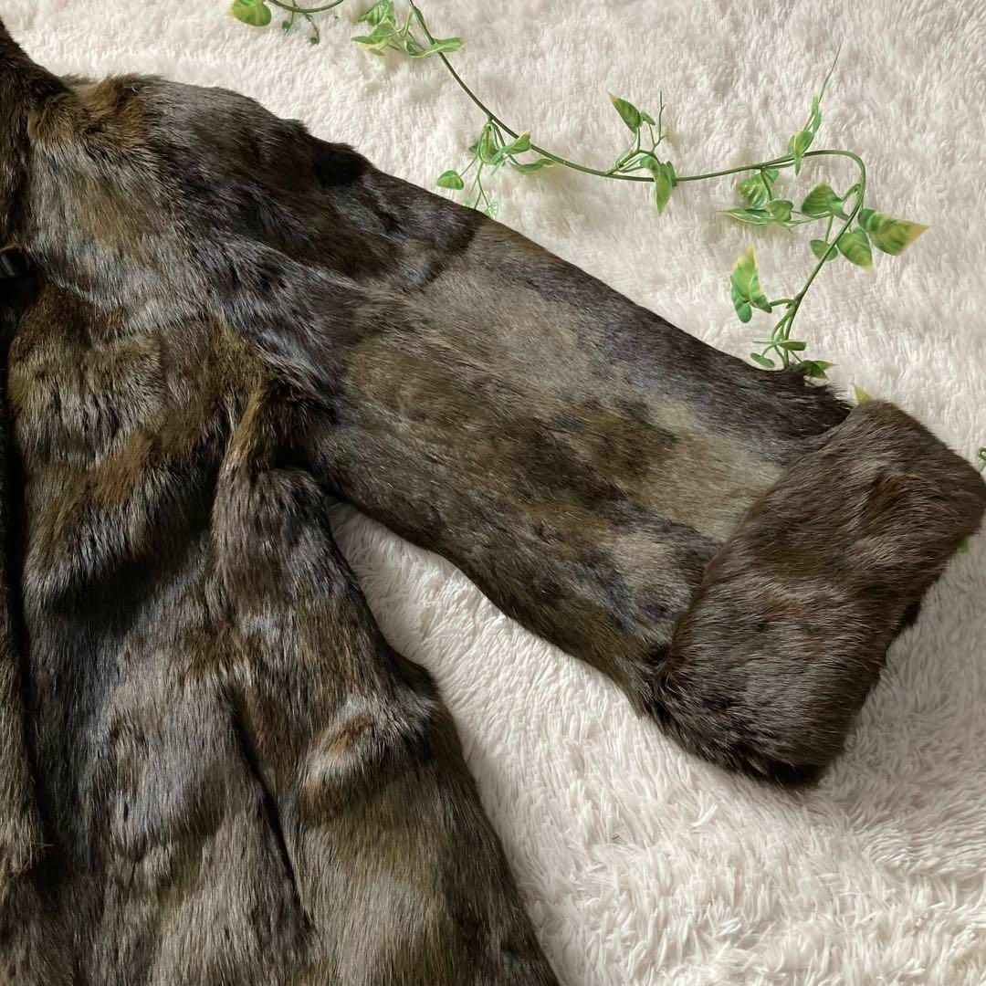 EMBA　エンバ　最高級　毛皮コート　ファーコート　ラビット　ブチ柄　美品