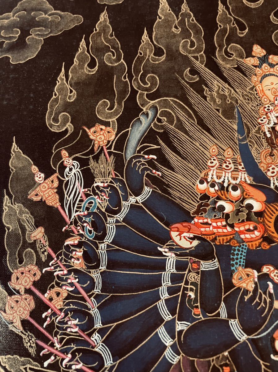 本金 手描き肉筆画 チベット 密教 新品 ヤマーンタカ 曼荼羅 本金 手描き肉筆画 チベット 密教 新品 ヤマーンタカ 曼荼羅