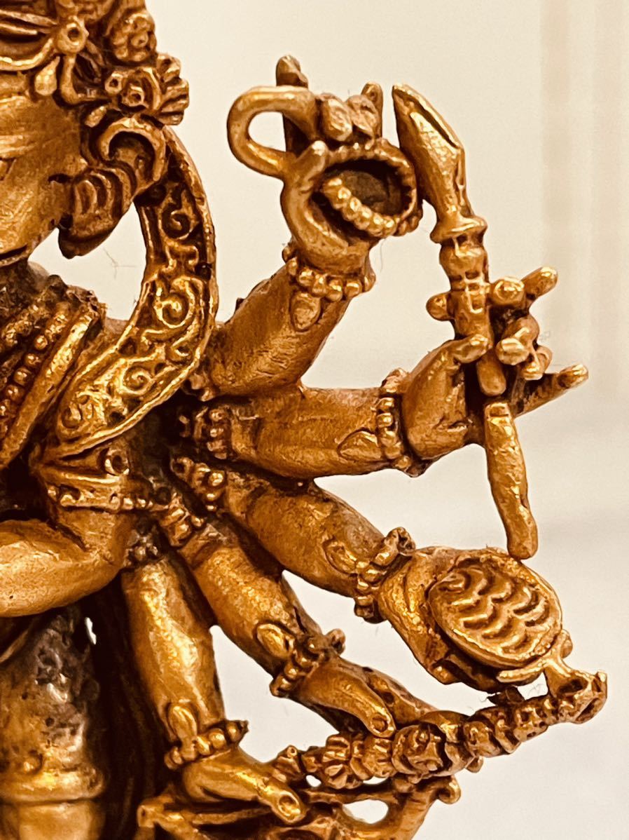 《SALE》新品　ヒンドゥ−教　送料無料 ガネーシャ 神像 重量 約178g 鍍金 富　置物 _画像8