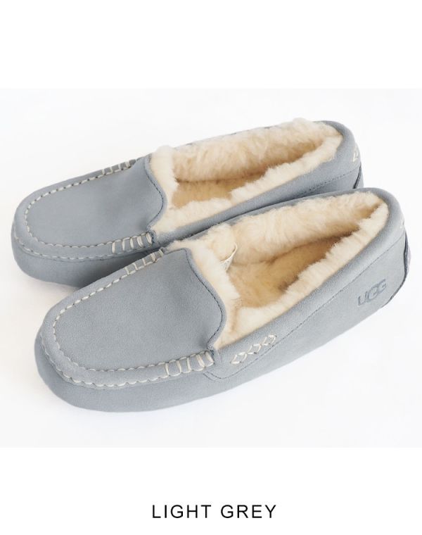 新品 未使用 1円スタート アグ モカシン アンスレー レディース ムートン おしゃれ UGG ANSLEY 1106878 ライトグレー 22cm 23cm 24cm 25cm_画像2