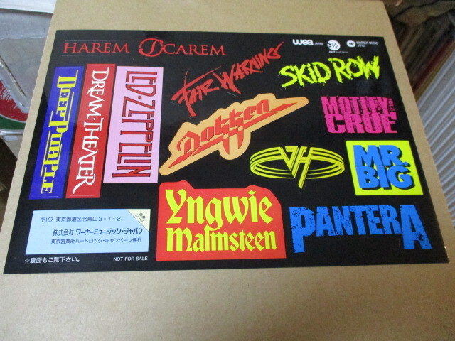 ハード＆メタル・ロック 非売品ロゴ・ステッカー ワーナーミュージック Led Zeppelin Deep Purple Motley Crue Van Halen Dokken の画像1