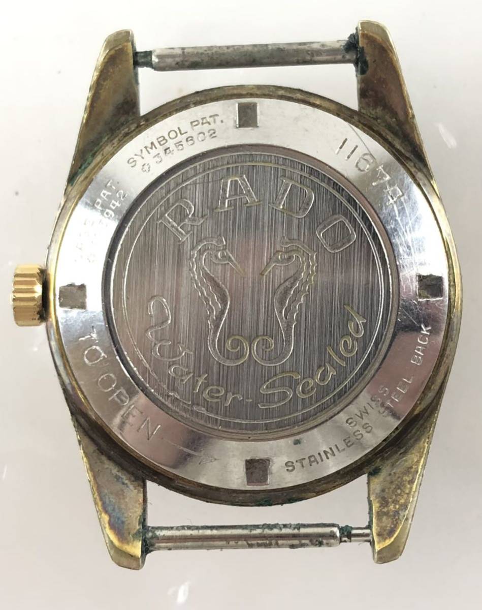 【HM1098】ジャンク品 RADO ラドー 11674 ゴールデンホース タツノオトシゴ 自動巻き デイト 30JEWELS メンズ 腕時計 ヘッドのみ_画像3