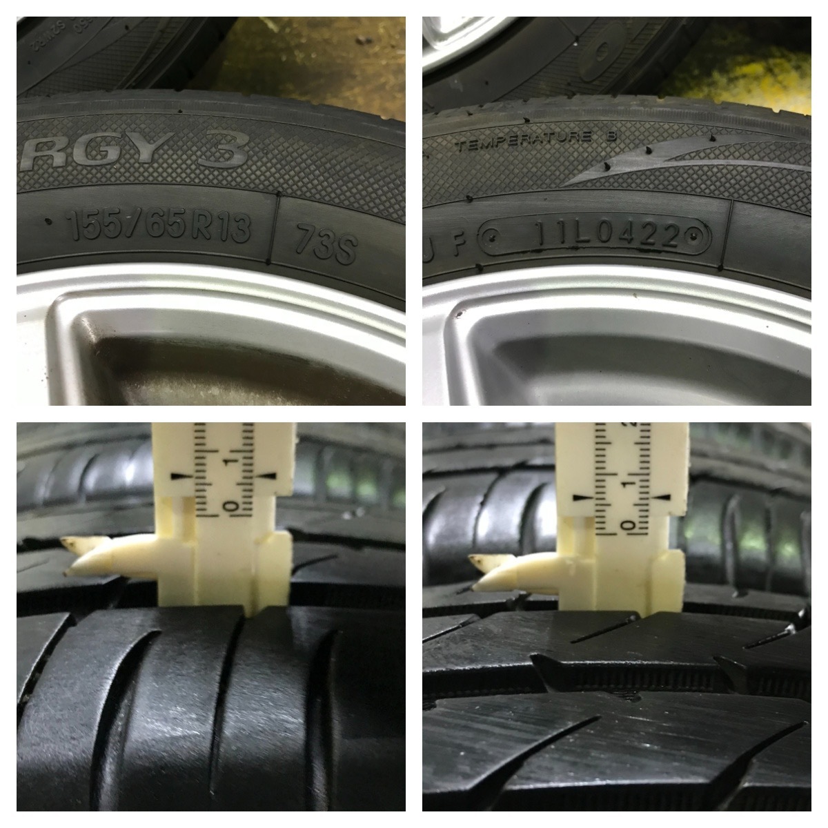 21 TOYO NANOENERGY 3PLUS 155/65R13 2022年製 9分目 ゼスト ライフ オッティ モコ ルークス アルト ワゴンＲ エッセ ミラ ムーブ 等 *6346_画像3